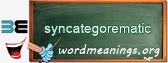 WordMeaning blackboard for syncategorematic